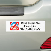 Ik heb voor de AMERIKAANS gestemd. Bumpersticker (Op auto)