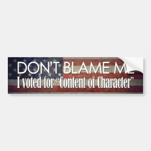 Ik heb voor de inhoud van het personage gestemd bumpersticker