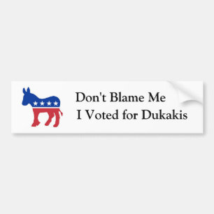 Ik heb voor Dukakis gestemd Bumpersticker