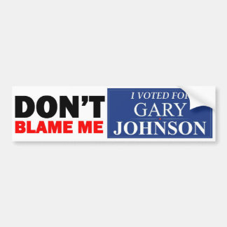 Ik heb voor GARY JOHNSON gestemd Bumpersticker