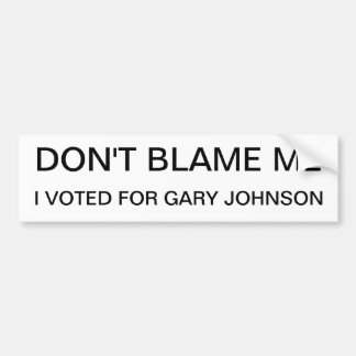 Ik heb voor Gary Johnson gestemd. Bumpersticker