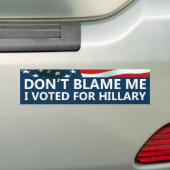 Ik heb voor Hillary gestemd Bumpersticker (Op auto)