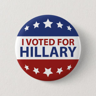 Ik heb voor Hillary gestemd Ronde Button 5,7 Cm