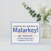 Ik heb voor Joe gestemd, dat is geen Malarkey Pro- Briefkaart (Staand voorkant)