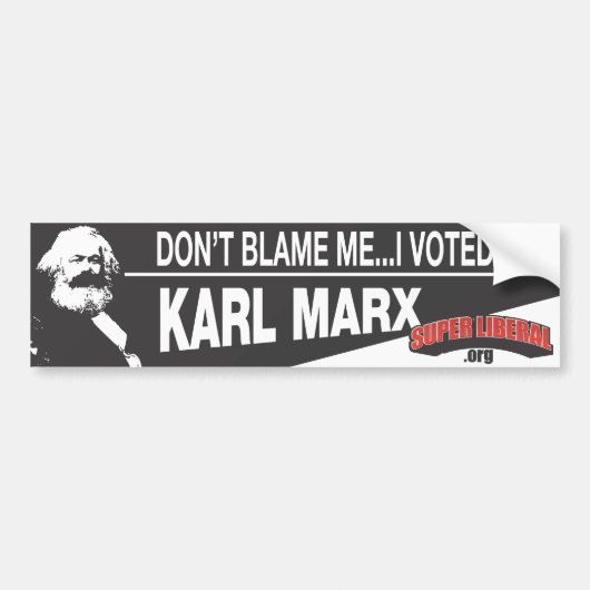 Ik heb voor Karl Marx gestemd. Bumpersticker (Voorkant)