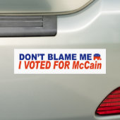 Ik heb voor McCain gestemd. Bumpersticker (Op auto)