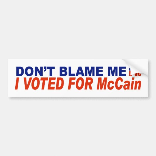 Ik heb voor McCain gestemd. Bumpersticker (Voorkant)