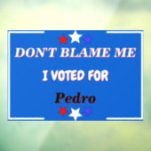 Ik heb voor  naam gestemd. raamsticker (Vel 3)