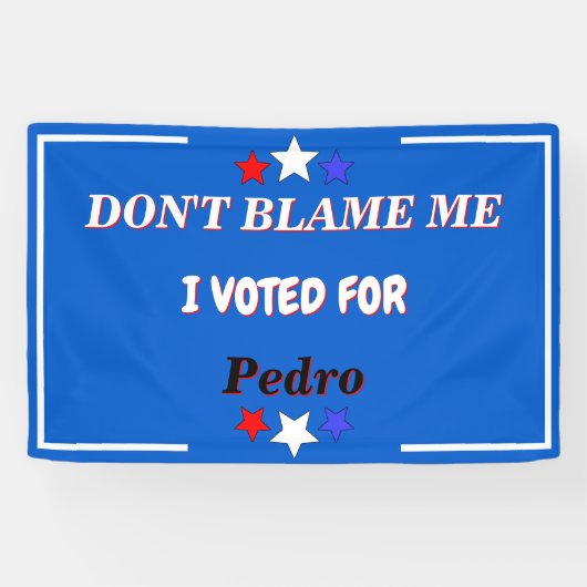 Ik heb voor  naam gestemd. spandoek (Horizontaal)