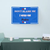 Ik heb voor  naam gestemd. spandoek (Beurs)