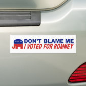 Ik heb voor Romney gestemd. Bumpersticker (Op auto)