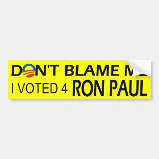 Ik heb voor Ron Paul bumpersticker gestemd