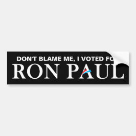 Ik heb voor Ron Paul gestemd. Bumpersticker