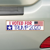 Ik heb voor TRUMP 2020 gestemd Bumpersticker (Op auto)