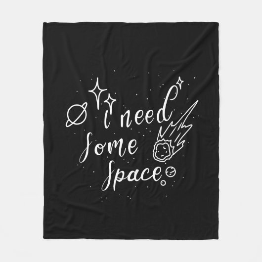 Ik heb wat ruimte nodig Outer Space Design Fleece Deken (Voorkant)