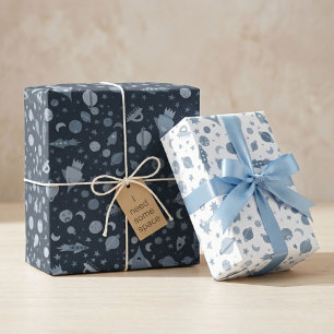 Ik heb wat ruimte-UFO-patroonpatroonbeelden nodig Inpakpapier Vel