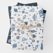 Ik heb wat ruimte-UFO-patroonpatroonbeelden nodig Inpakpapier Vel (In situ)