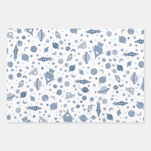 Ik heb wat ruimte-UFO-patroonpatroonbeelden nodig Inpakpapier Vel (Voorkant)