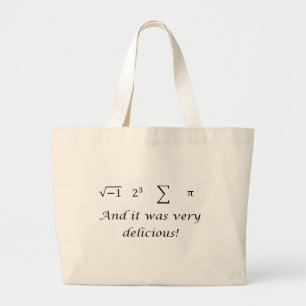 Ik heb wat wiskunde shirt gegeten grote tote bag