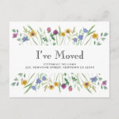 Ik heb Waterverf Wildflower Moving verplaatst Aankondigingskaart (Voorkant)