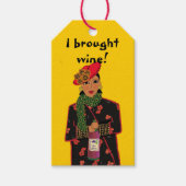 Ik heb wijn gekocht! Gele Labels Cadeaulabel (Voorkant)