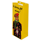 Ik heb wijn gekocht! Gele waszak Wijn Cadeautas (Voorkant Gekanteld)