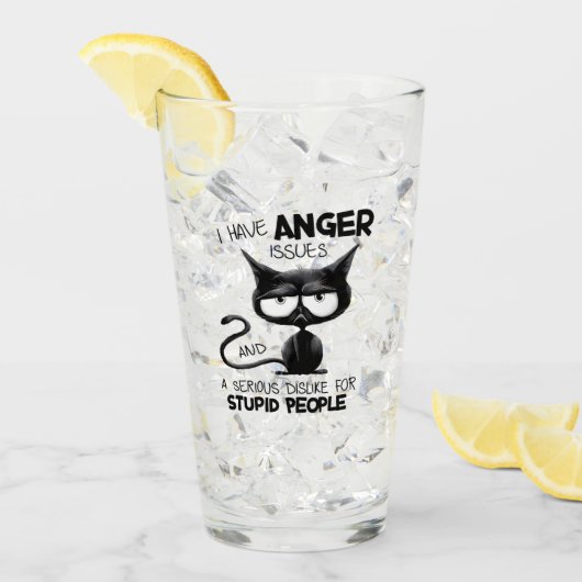 Ik Heb Woedeproblemen Funny Cat Lover Cadeau Glas (Voorkant ijs)
