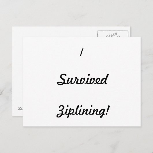 Ik heb ziplining overleefd. briefkaart (Voorkant / Achterkant)