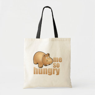 Ik heb zo'n hongerige grappige hippo herbruikbare tote bag