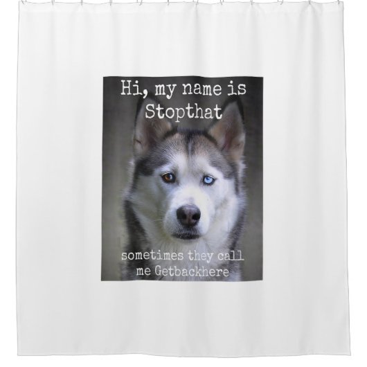 Ik heet Stopthat Funny Hyper Siberian Douchegordijn (Voorkant)