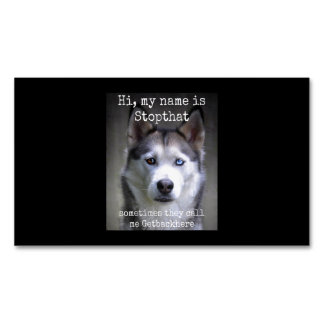 Ik heet Stopthat Funny Hyper Siberian Magnetisch Visitekaartje