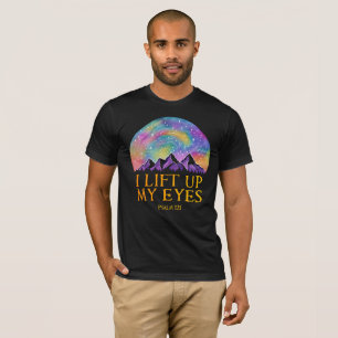 Ik hef mijn ogen op – Psalm 121 Schriftuur Kunst T-shirt