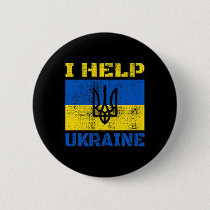 Ik help Oekraine Ondersteun Oekraïens Ik sta met O Ronde Button 5,7 Cm