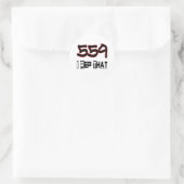 Ik herhaal dat 559 netnummer ronde sticker (Tas)