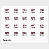 Ik herhaal dat 570 netnummer ronde sticker (Vel)