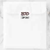 Ik herhaal dat 570 netnummer ronde sticker (Tas)