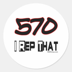 Ik herhaal dat 570 netnummer ronde sticker