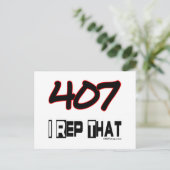 Ik herhaal die 407-gebiedscode briefkaart (Staand voorkant)