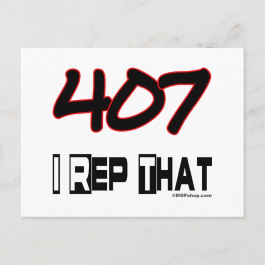 Ik herhaal die 407-gebiedscode briefkaart (Voorkant)