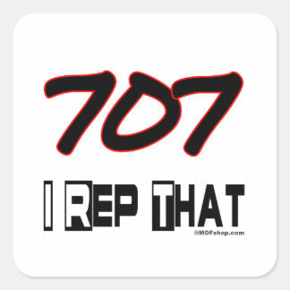 Ik herhaal die 707-gebiedscode vierkante sticker
