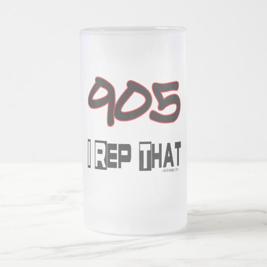 Ik herhaal die 905-gebiedscode matglas bierpul (Center)