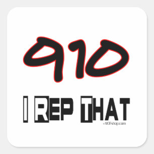 Ik herhaal die 910-gebiedscode vierkante sticker