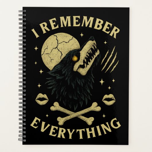 Ik herinner me alles van Gothic Wolf Planner (Voorkant)