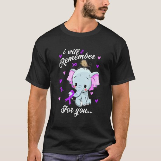 Ik herinner me dat je Alzheimer Elephant Cu beëind T-shirt (Voorkant)