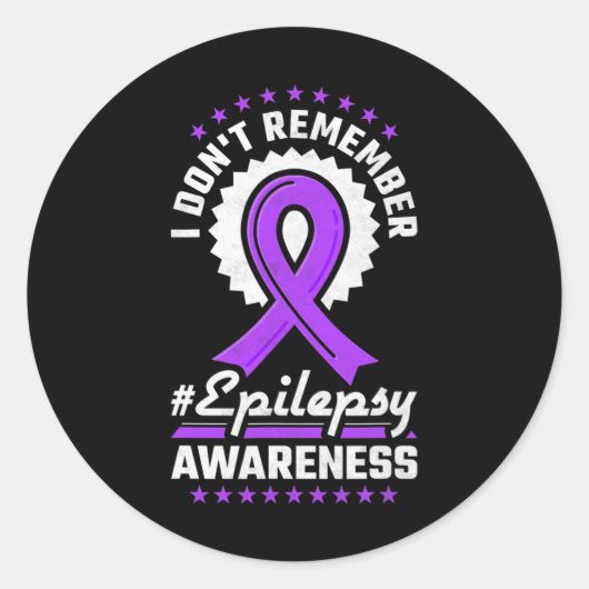 Ik herinner me Epilepsy Bewustheid niet Ronde Sticker (Voorkant)