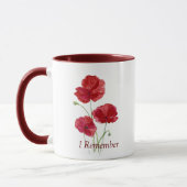 Ik herinner me Red Poppies Waterverf Flowers Mok (Links)