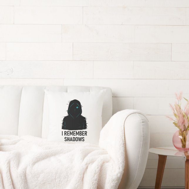 Ik herinner me Shadows - Glitched Hooded Figure De Kussen (Bank)