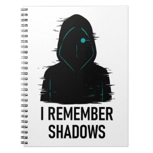 Ik herinner me Shadows - Glitched Hooded Figure De Notitieboek