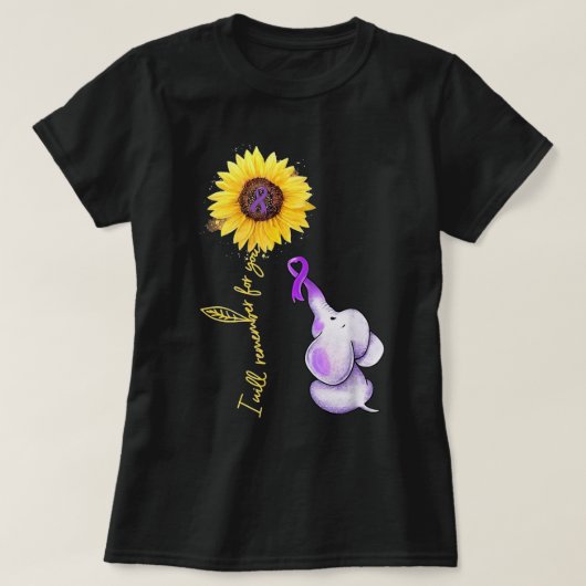 Ik herinner me voor jou Alzheimer Awareness Elepha T-shirt (Design voorkant)