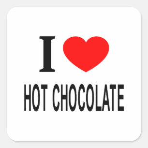 Ik ❤️ HETE CHOCOLADE Ik HOU VAN HETE CHOCOLADE Ik Vierkante Sticker